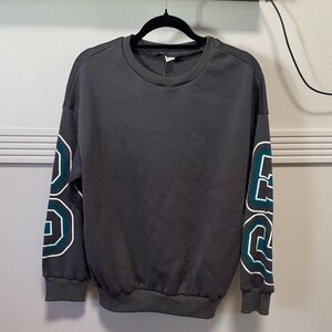 Men's Charcoal Crewneck with Teal Accents